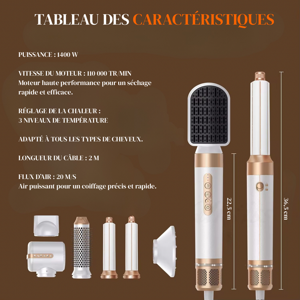 Air Styler Pro 7-en-1 – Coiffage professionnel à domicile                            
Séchage, lissage, boucles et volume en un seul appareil.
Gagnez du temps et obtenez un résultat professionnel chez vous.