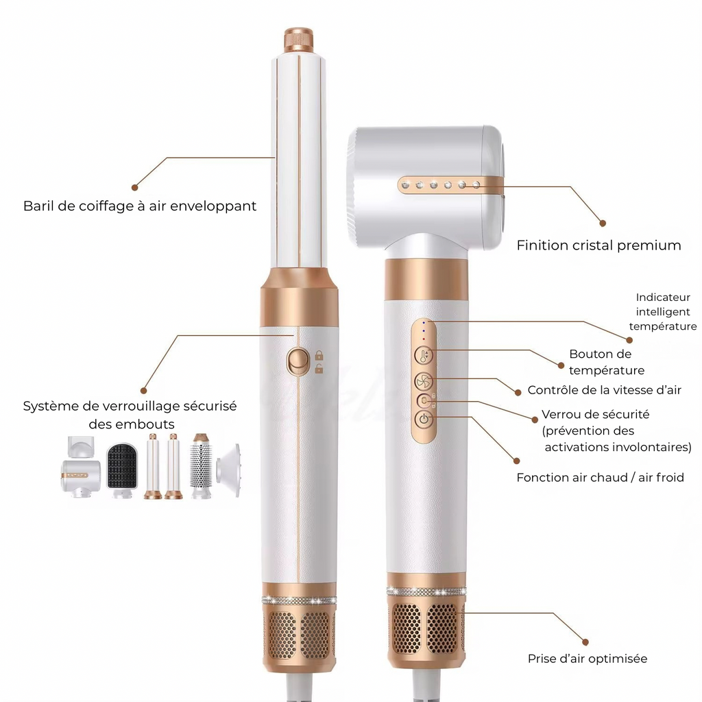 Air Styler Pro 7-en-1 – Coiffage professionnel à domicile                            
Séchage, lissage, boucles et volume en un seul appareil.
Gagnez du temps et obtenez un résultat professionnel chez vous.